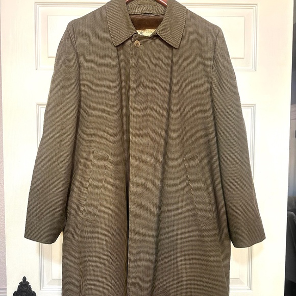 EUC Vintage London Fog Hampden Row Check Fur Maincoats Trench Coat Jacket (40 R) - Picture 1 of 13